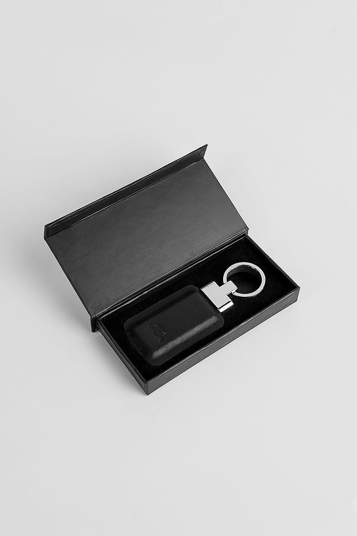 Leather Keychain - Black alternate view