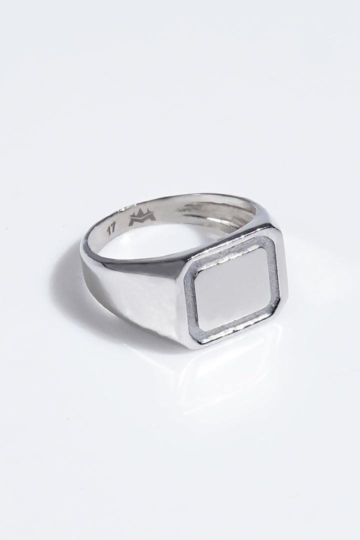 Rectangle Signet Ring - Silver