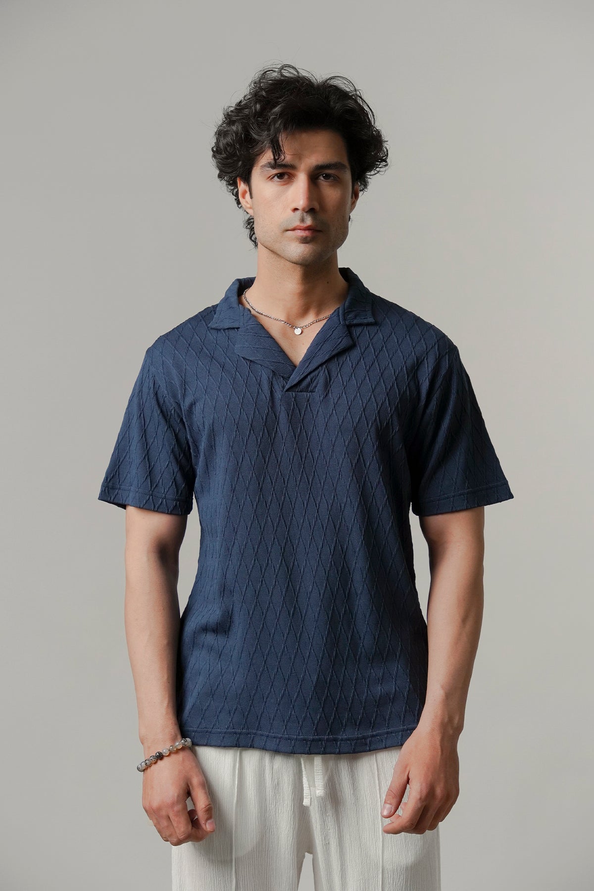 Cuban Collar Polo - Ocean Blue - FA