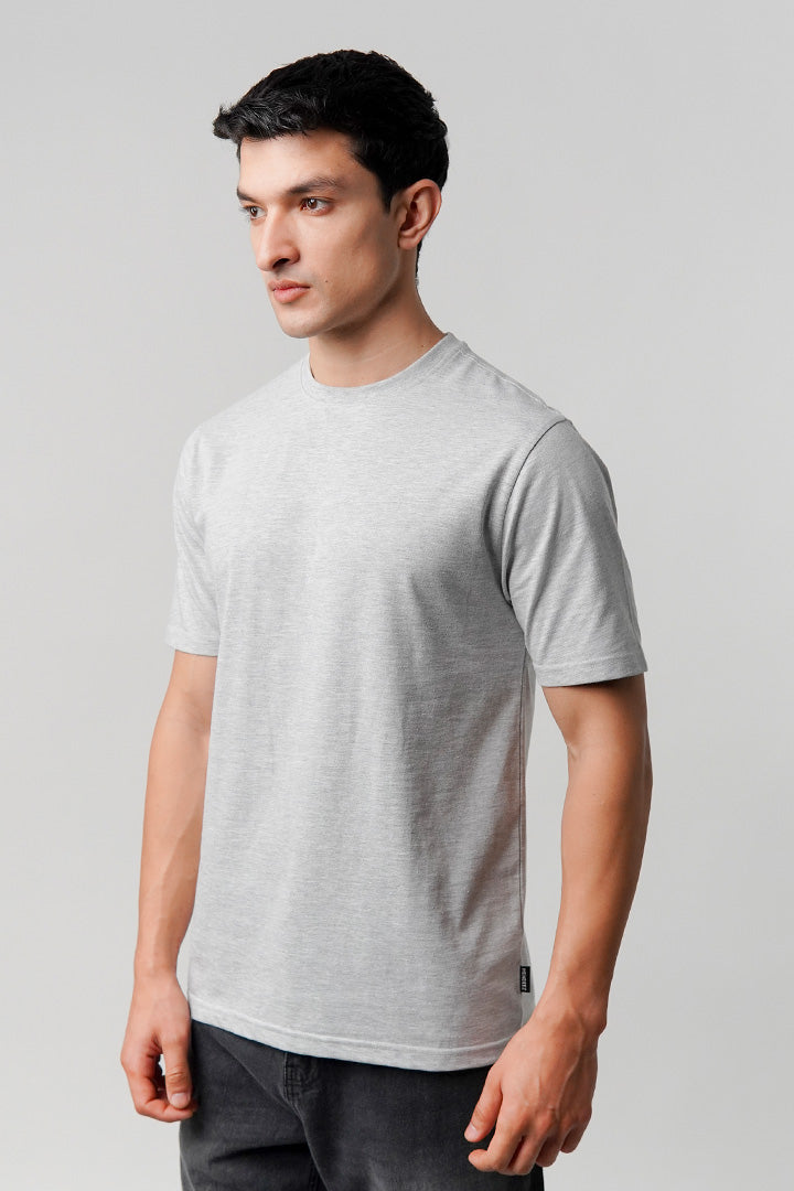 Regular Fit Crew Neck T-Shirt - Heather Grey