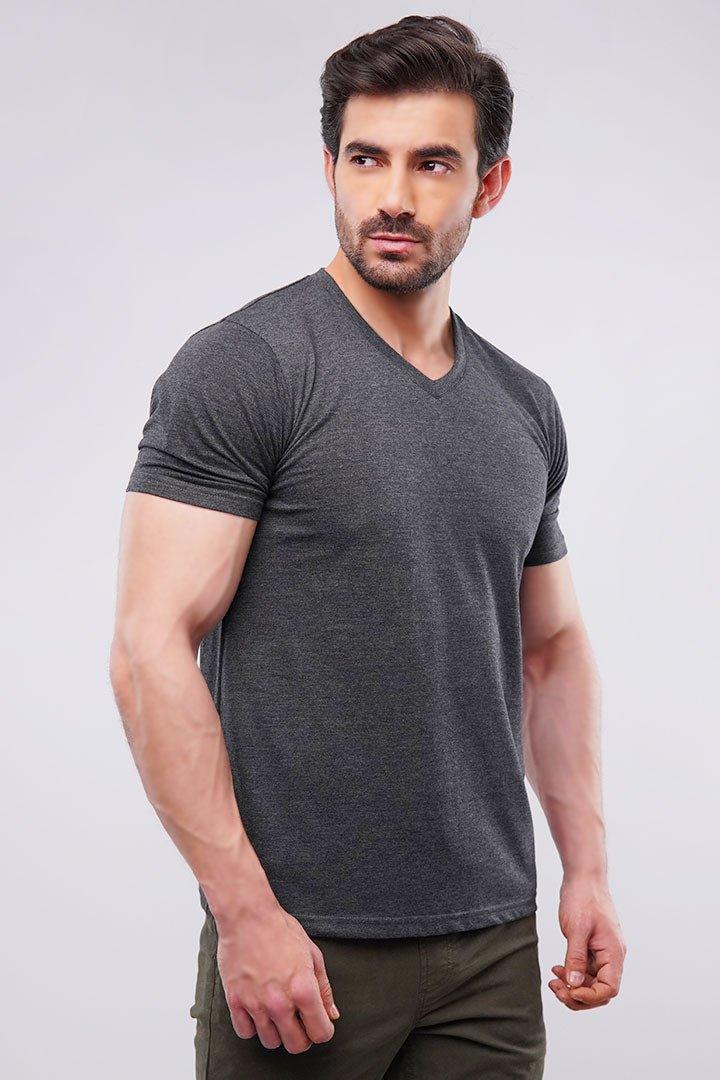V-Neck T-Shirt - Charcoal Grey