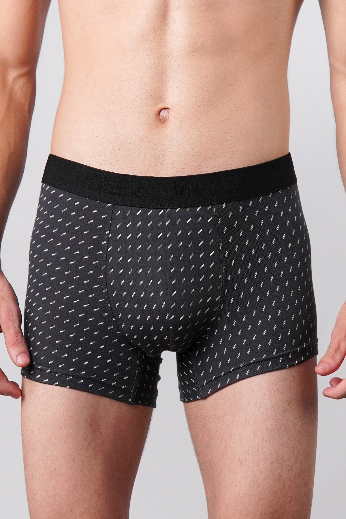 Printed Boxer Trunks - Greyish Blue