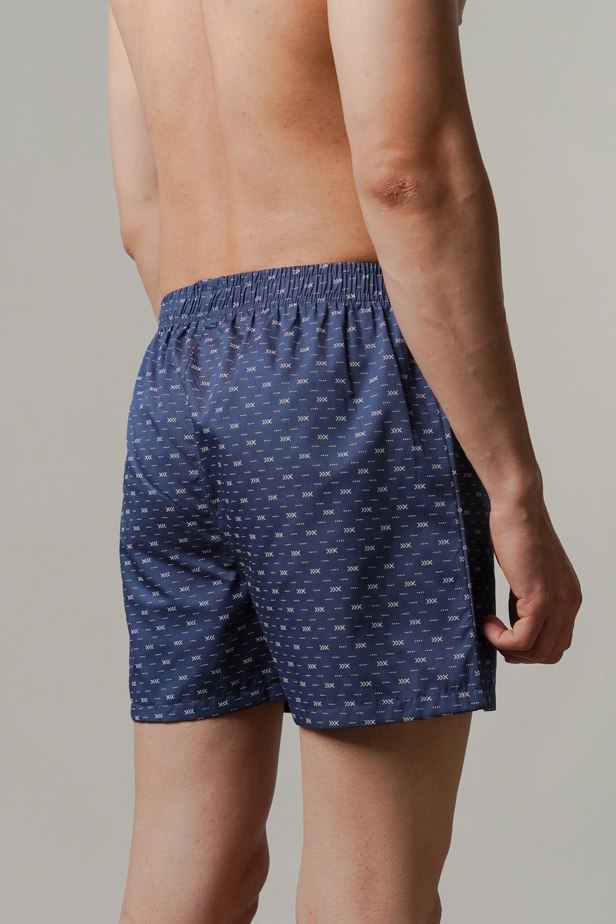Printed Woven Boxer Shorts - Navy Blue alternate view