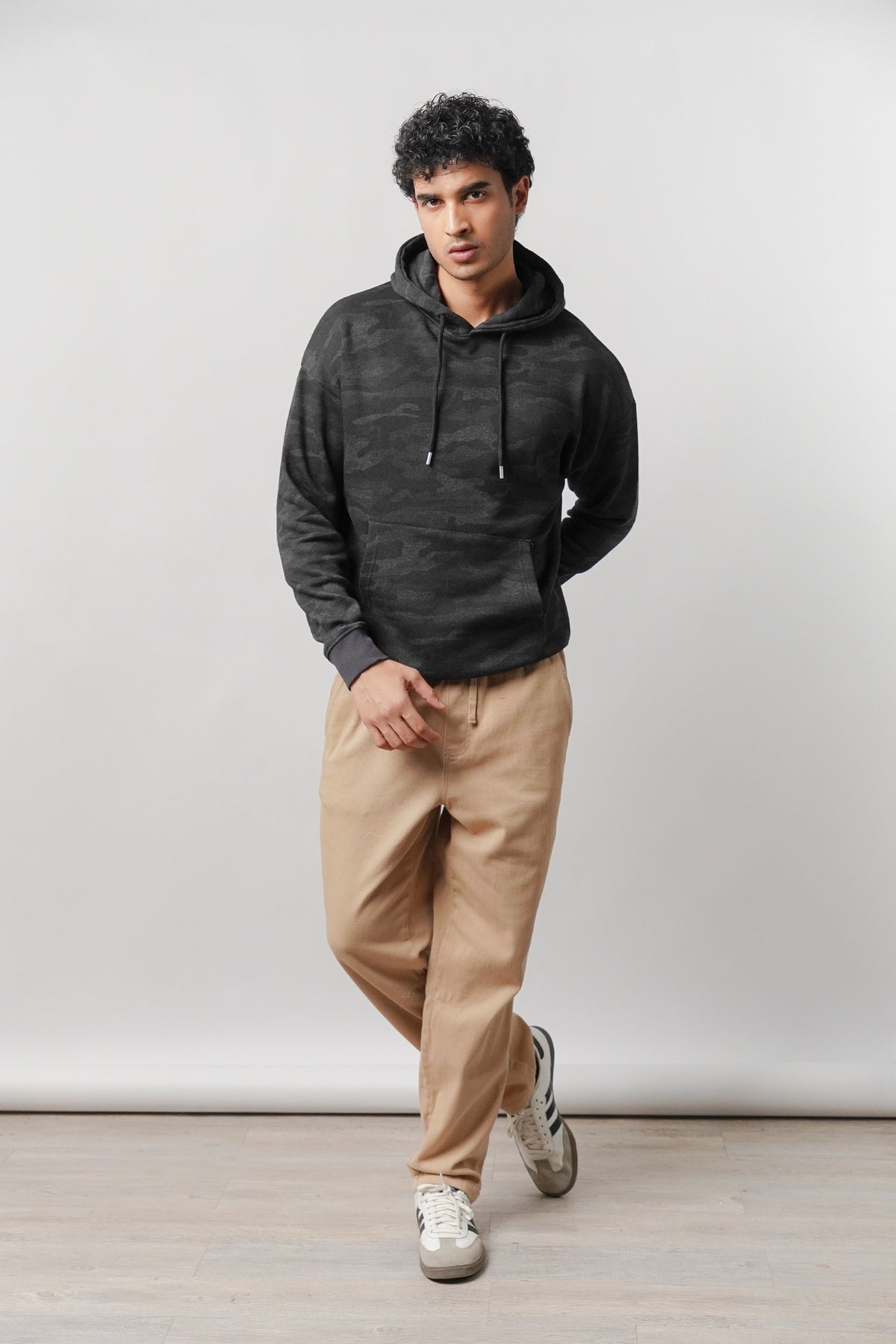 Camo Pullover Hoodie - Dark Grey