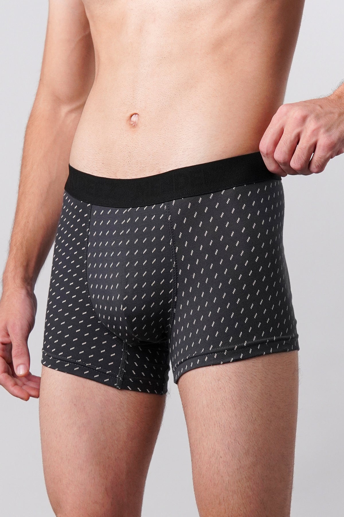 Printed Boxer Trunks - Greyish Blue