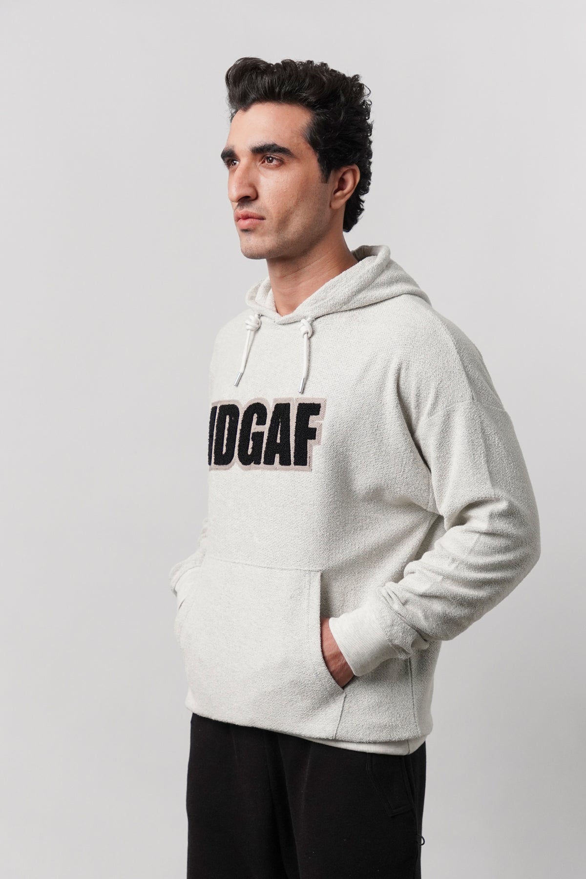 Pullover Embroidered Hoodie - Heather Grey
