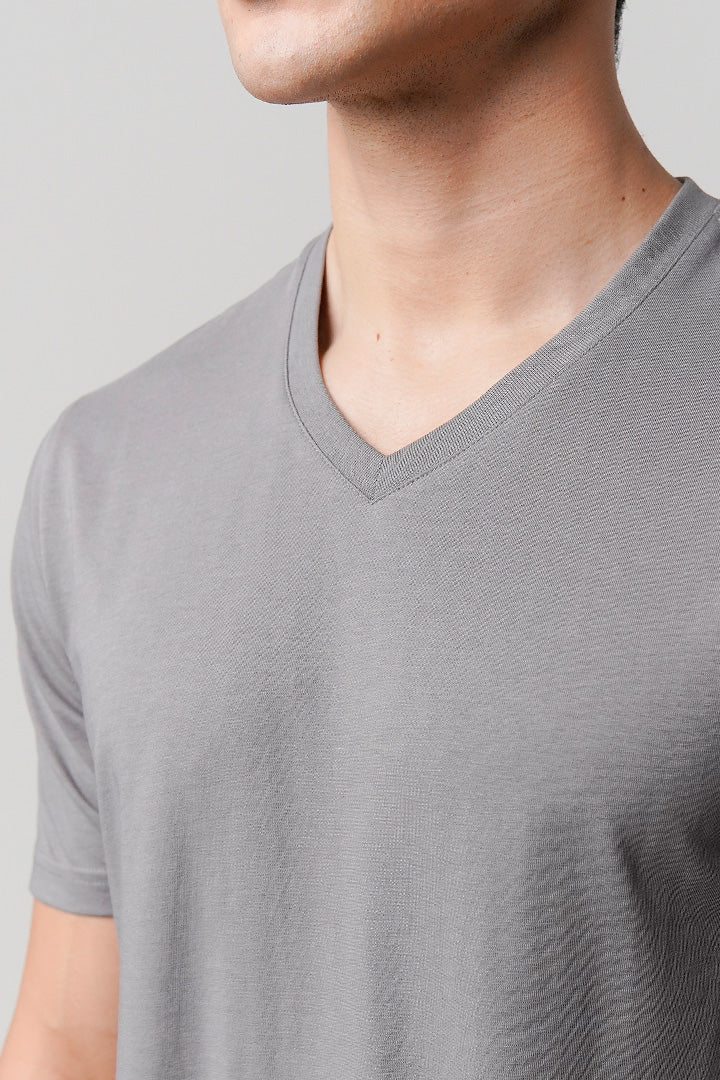 Regular Fit V-Neck T-Shirt - Grey alternate view