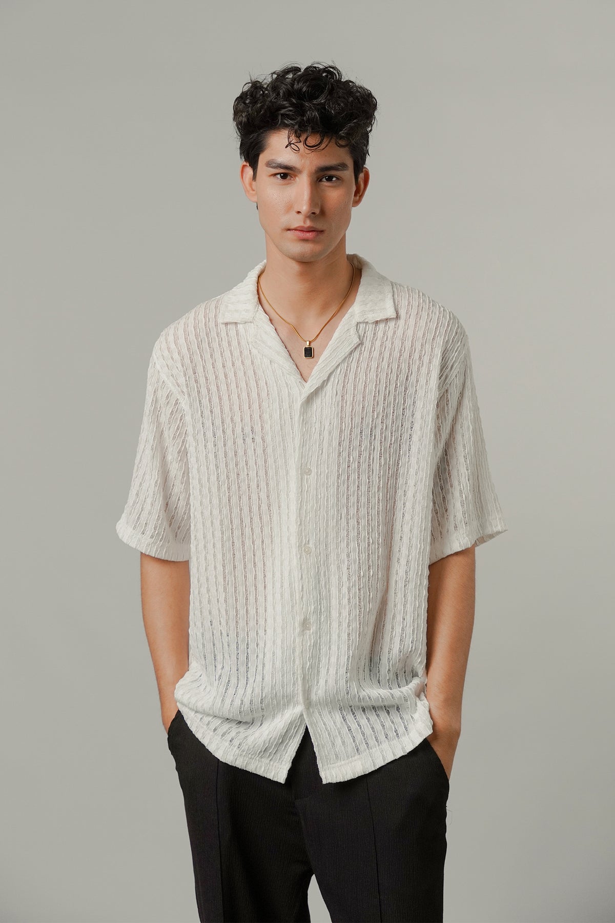 Burnout Cuban Shirt - White
