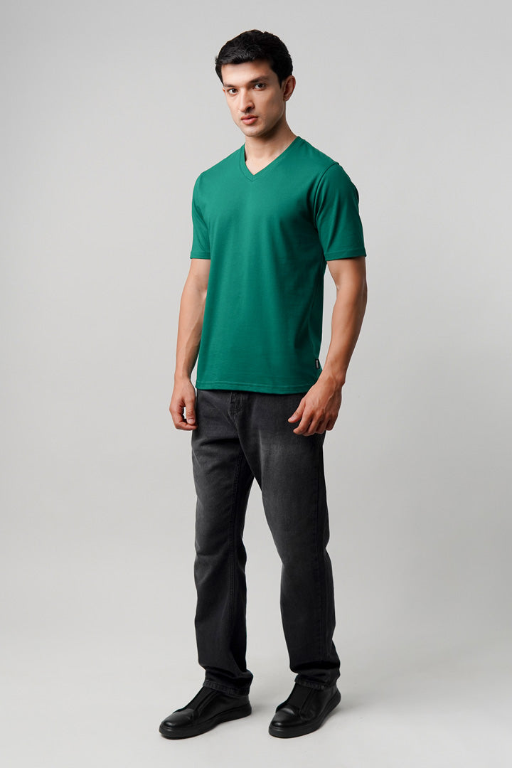 Regular Fit V-Neck T-Shirt - Green