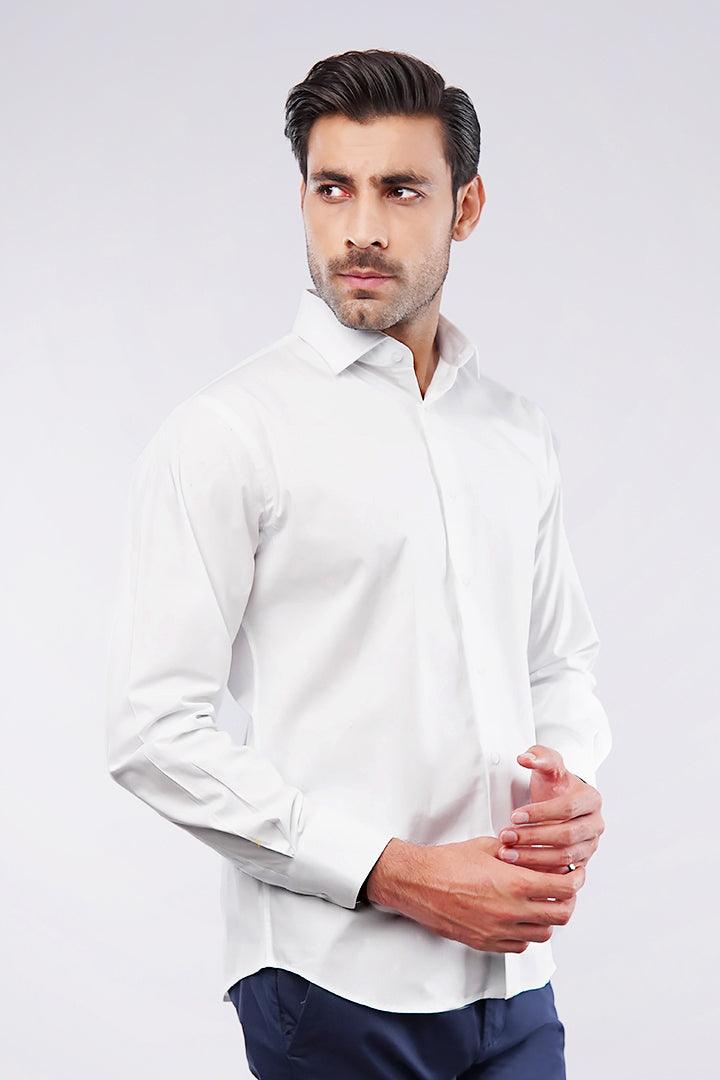 Self Texture Yarn-Dyed Shirt - White - FA