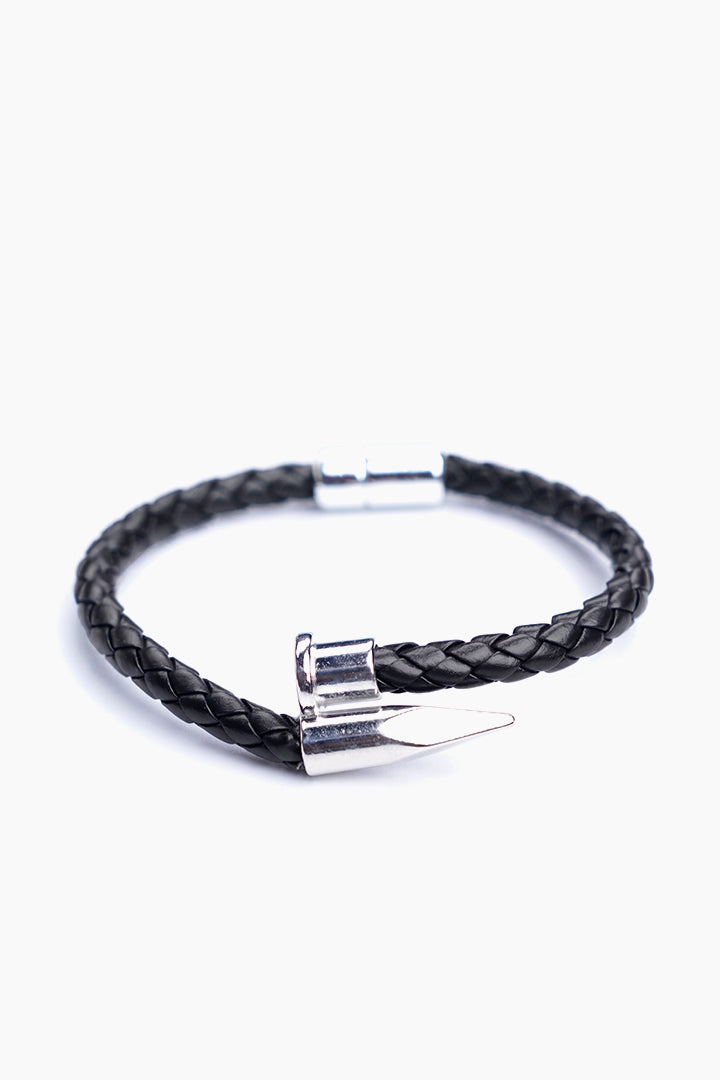 Black Silver Nail Bracelet