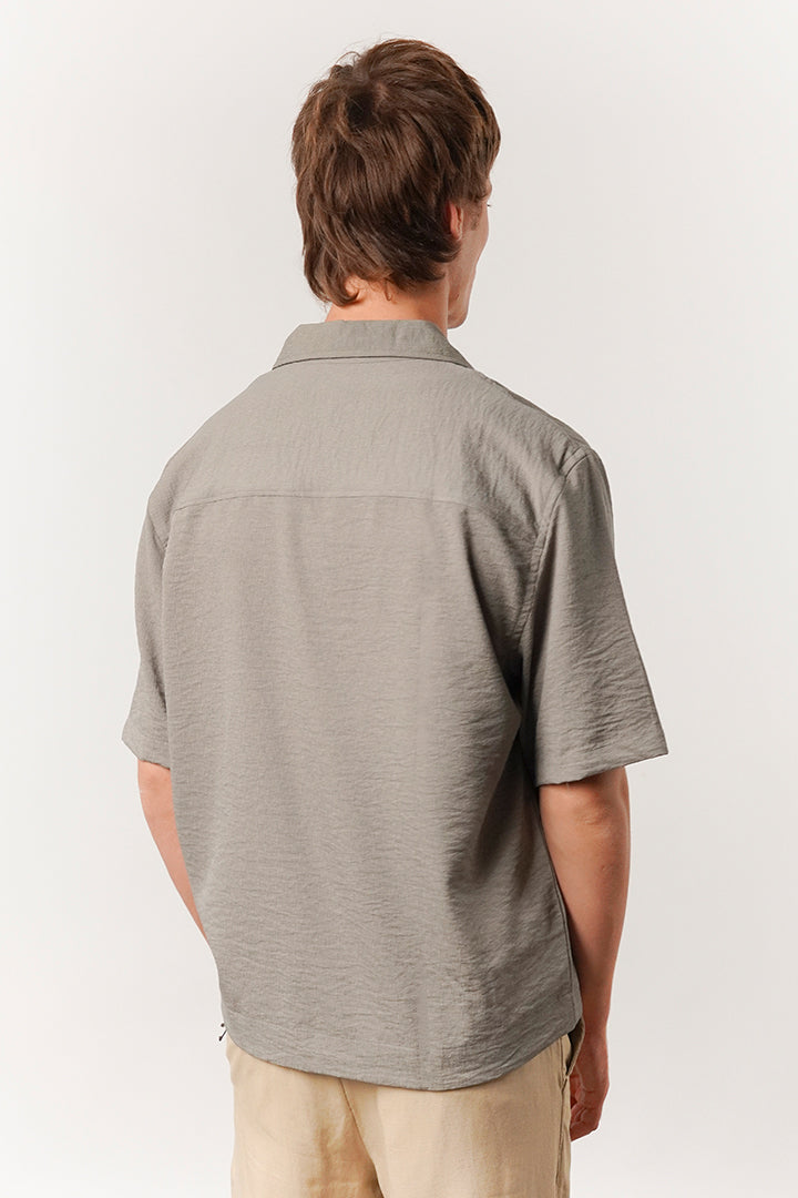 Box Fit Cuban Shirt - Sage Green