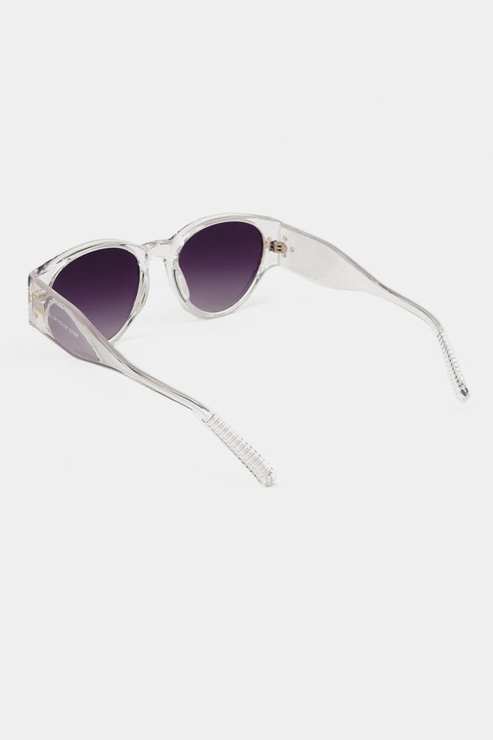 Transparent Round Sunglasses - Black alternate view