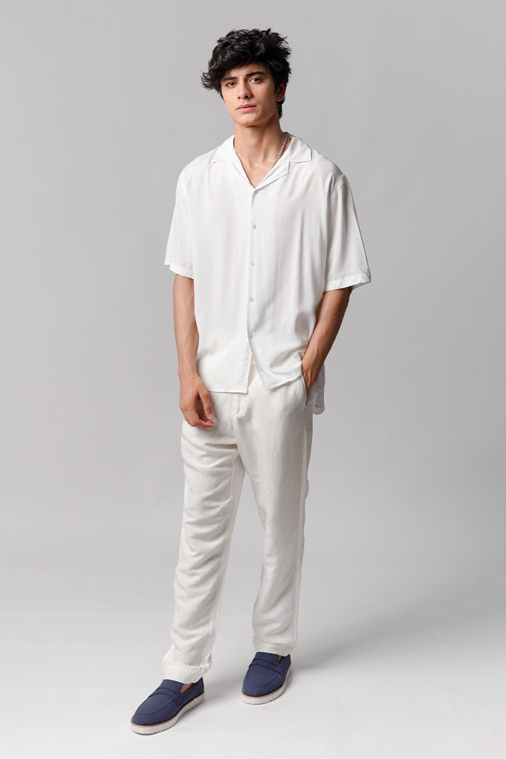 Linen Cuban Shirt - White