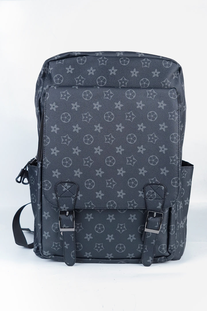 Monogram Heritage Satchel Backpack - Charcoal Black