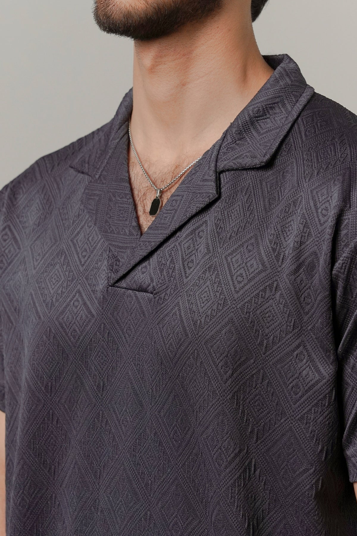 Cuban Collar Polo - Greyish Blue alternate view