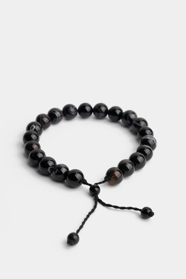 Adjustable Beaded Bracelet - Black