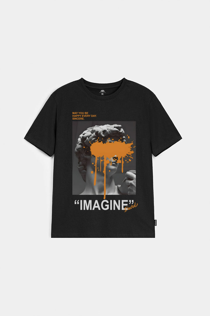 Printed Graphic Tee - Black - FA