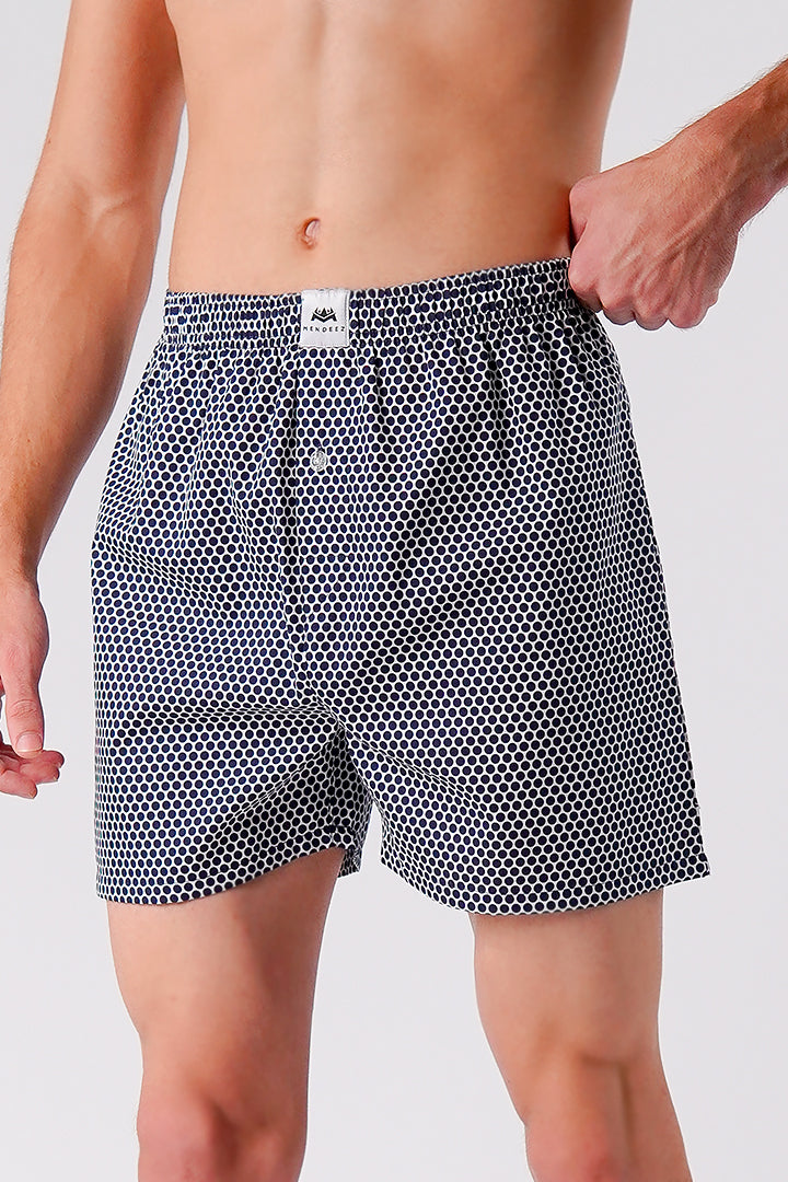 Mesh Woven Boxer Shorts - Black