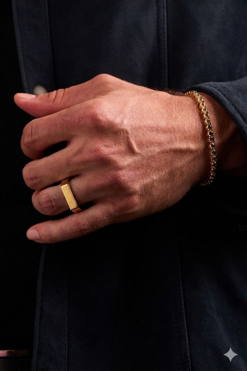 Bar Signet Ring - Gold alternate view