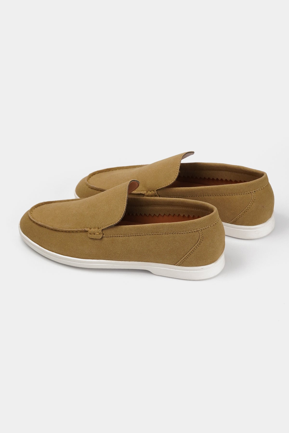 Slip On Suede Loafers - Beige