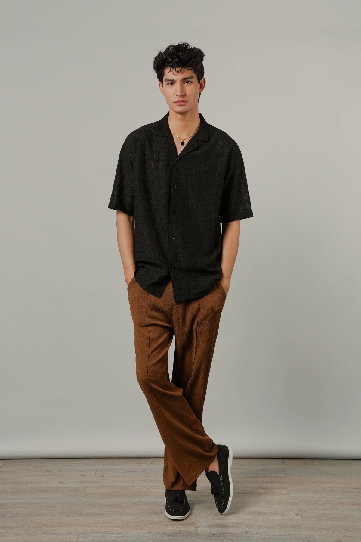 Burnout Cuban Shirt - Black - FA