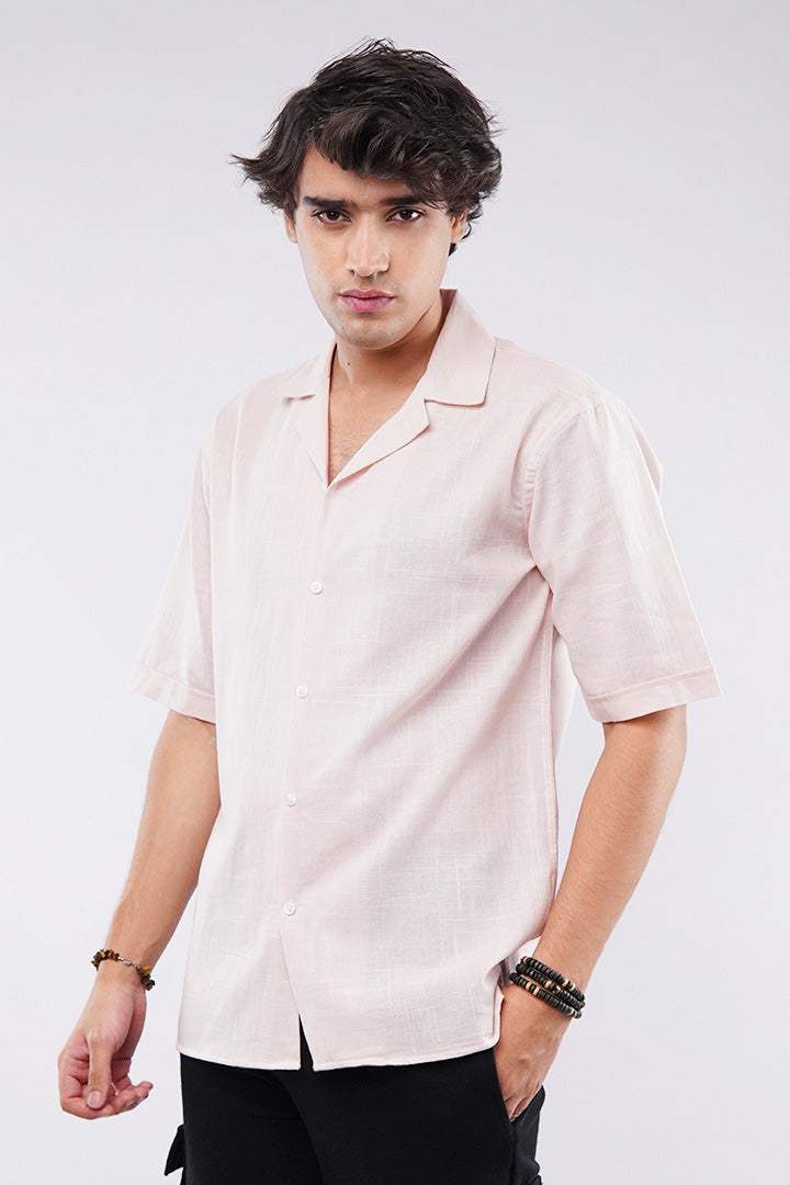 Texture Cuban Shirt - Pink - FA