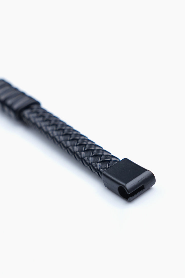 Textured Black Braided Bracelet
