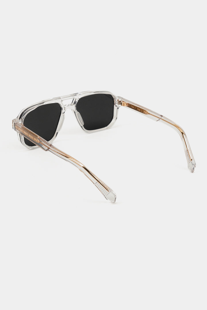 Transparent Double Bridge Sunglasses - Black alternate view