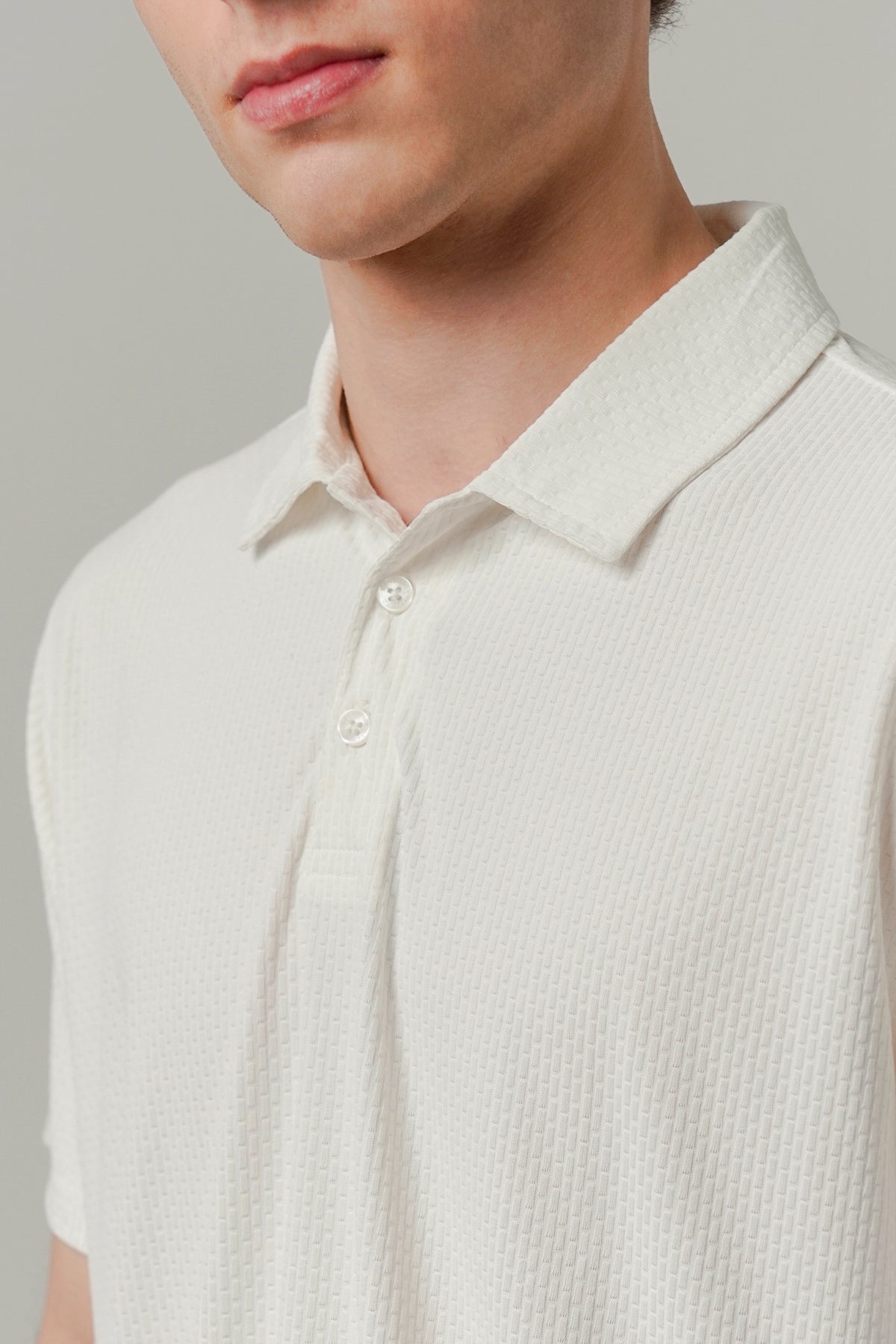Textured Polo - Off-White alternate view