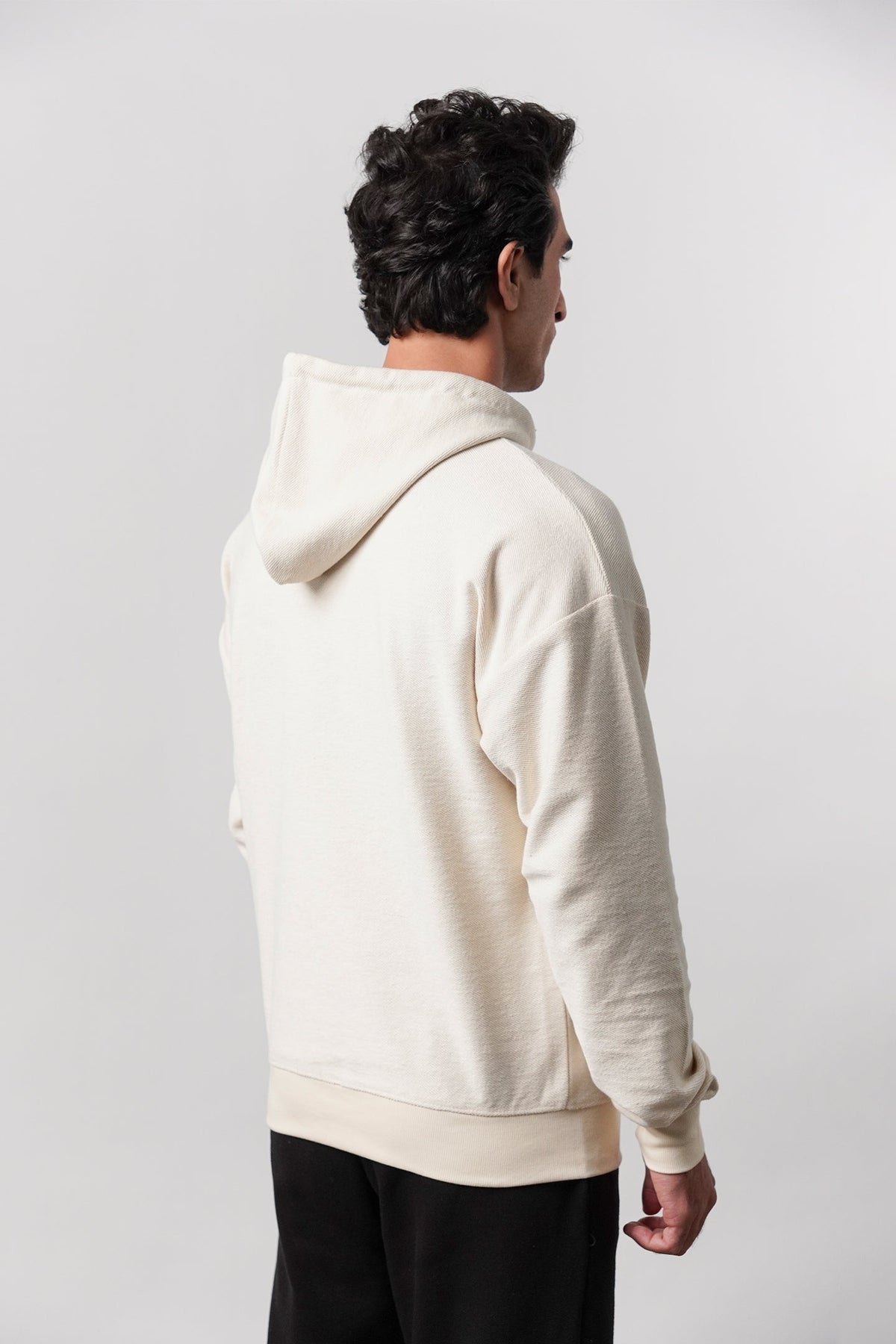 Pullover Embroidered Hoodie - Cream - FA