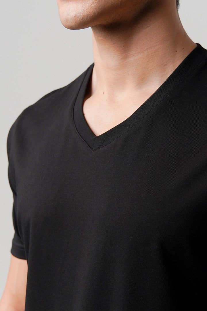 Regular Fit V-Neck T-Shirt - Black alternate view