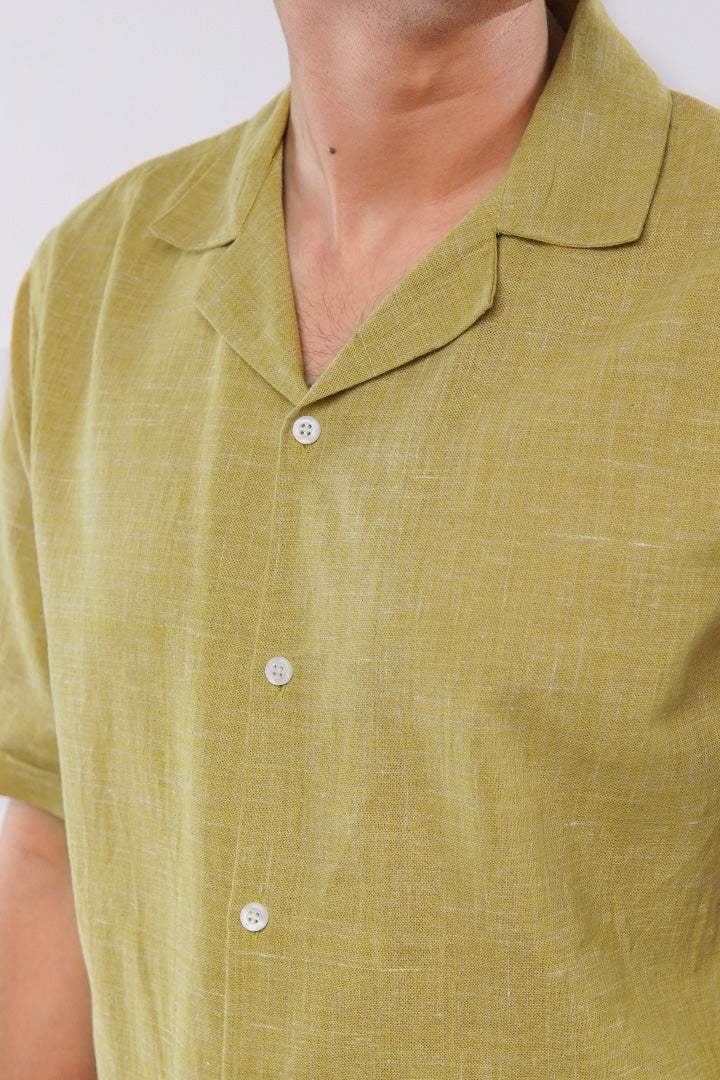 Texture Cuban Shirt - Mustard Yellow alternate view