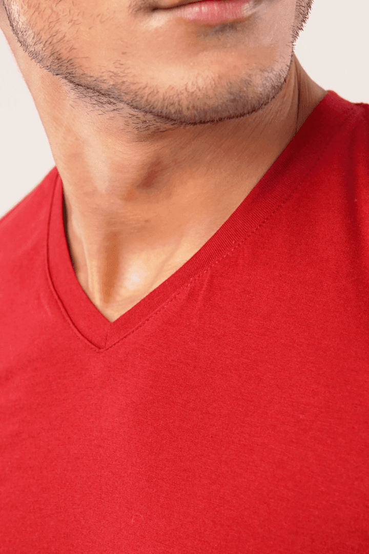 Cherry V-Neck T-Shirt - Maroon alternate view