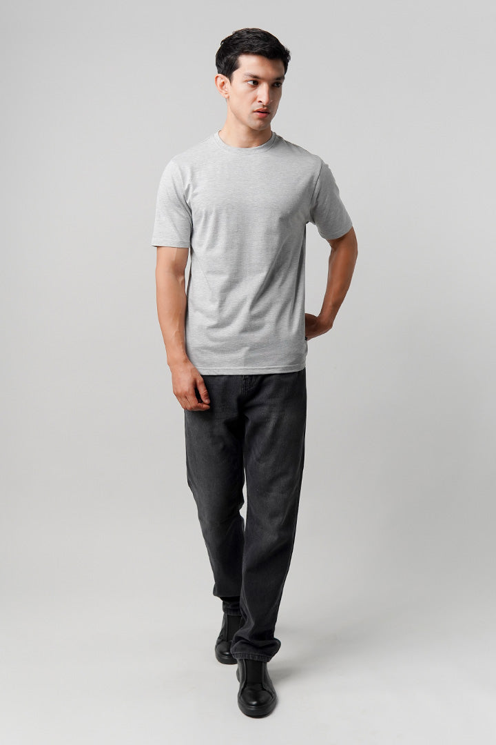 Regular Fit Crew Neck T-Shirt - Heather Grey