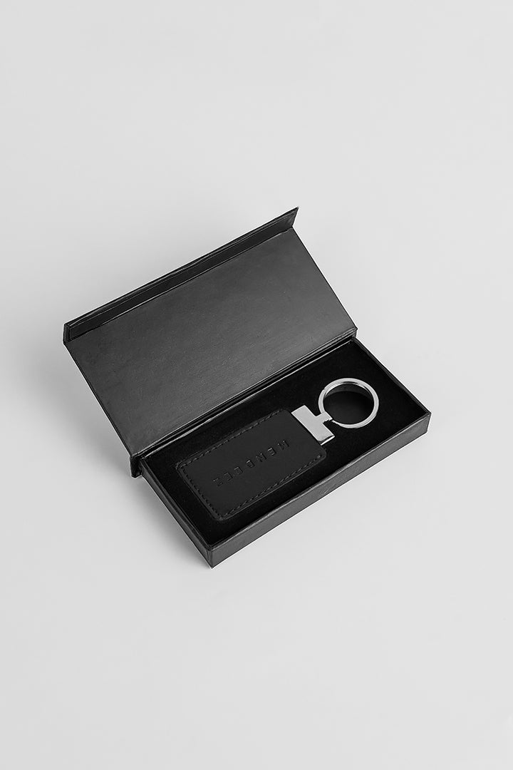Leather Keychain - Black alternate view