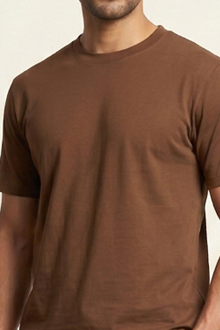 Crew Neck T-Shirt - Brown alternate view