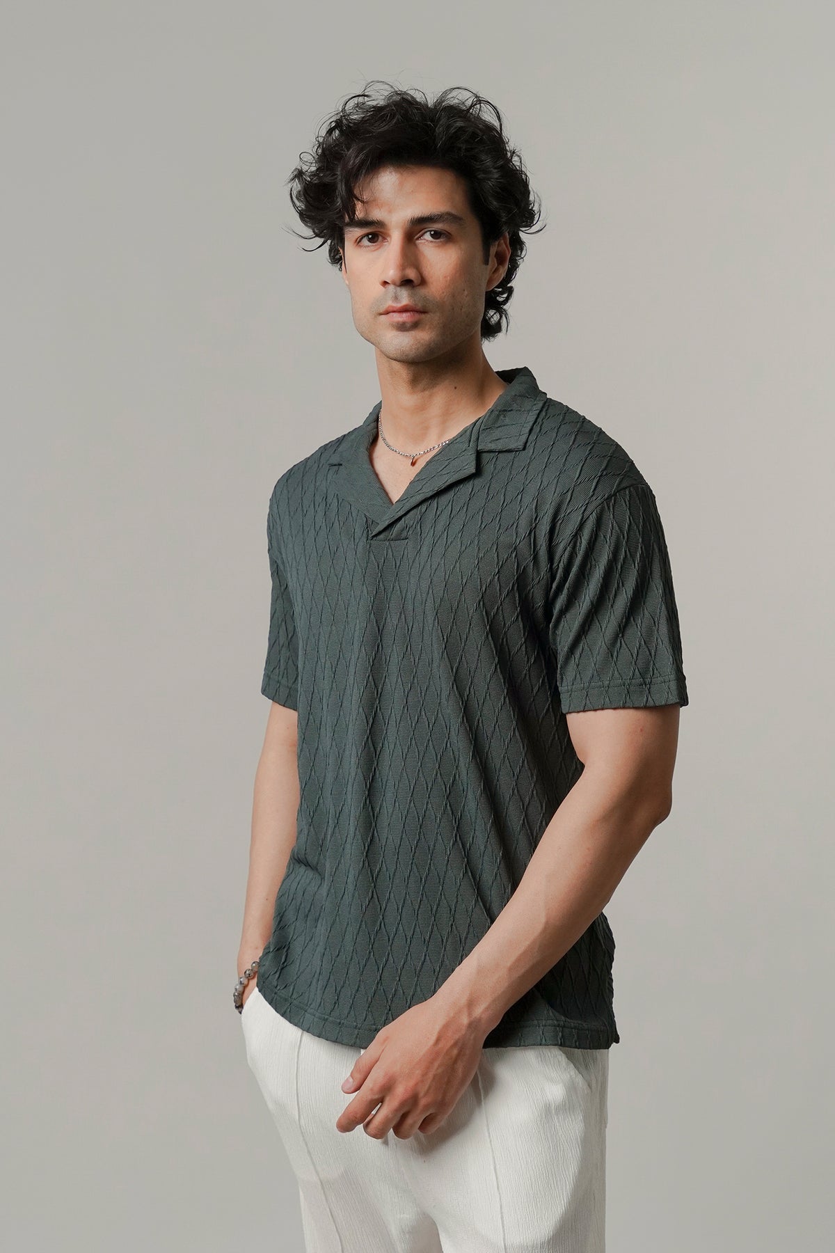 Cuban Collar Polo - Sea Green