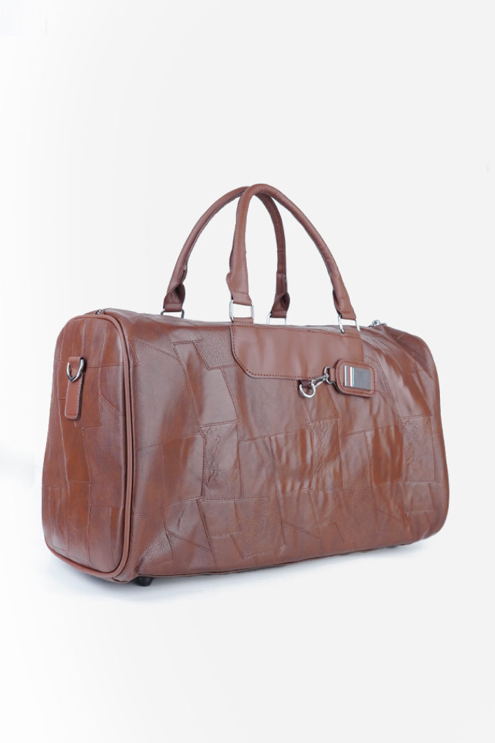 Patchwork Duffle Bag - Brown