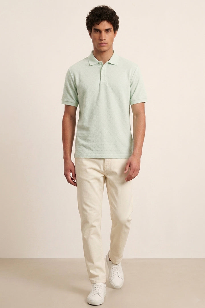 Jacquard Textured Polo - Mint Green - FA