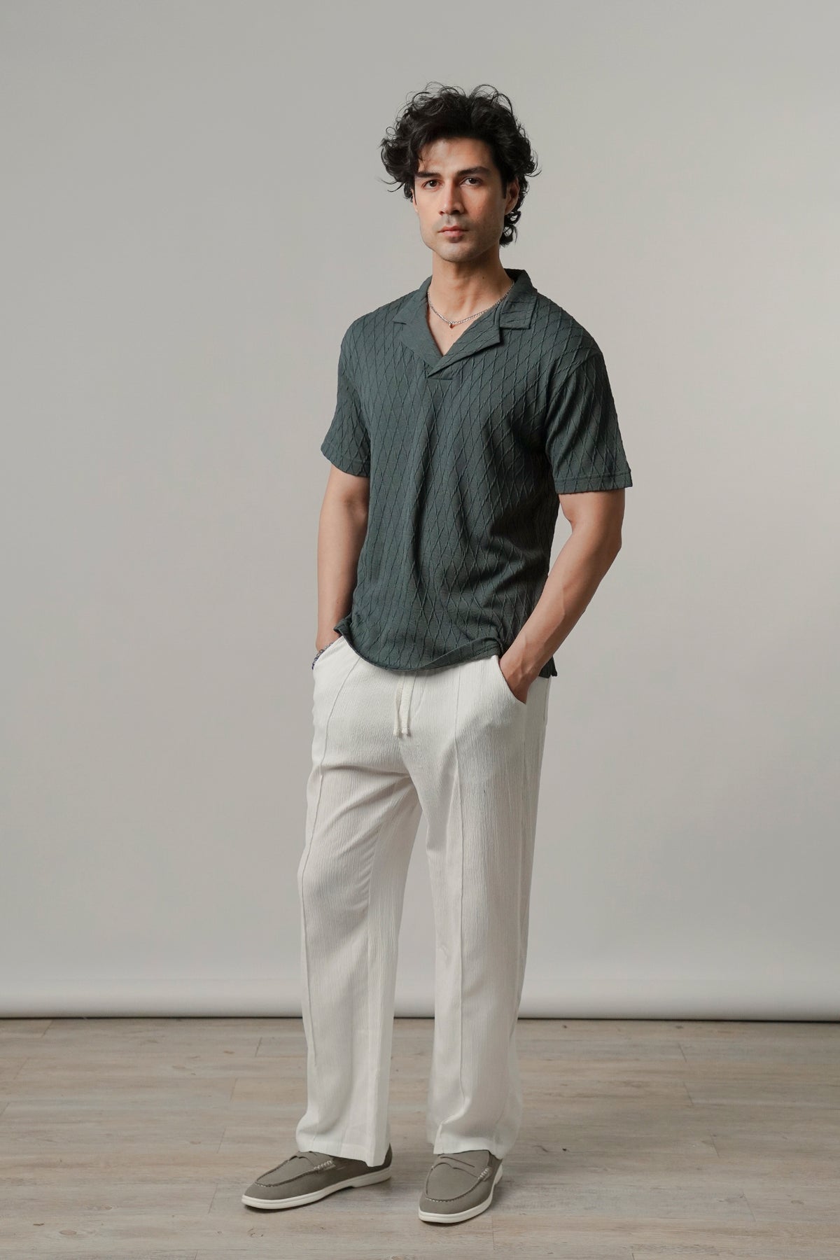 Cuban Collar Polo - Sea Green