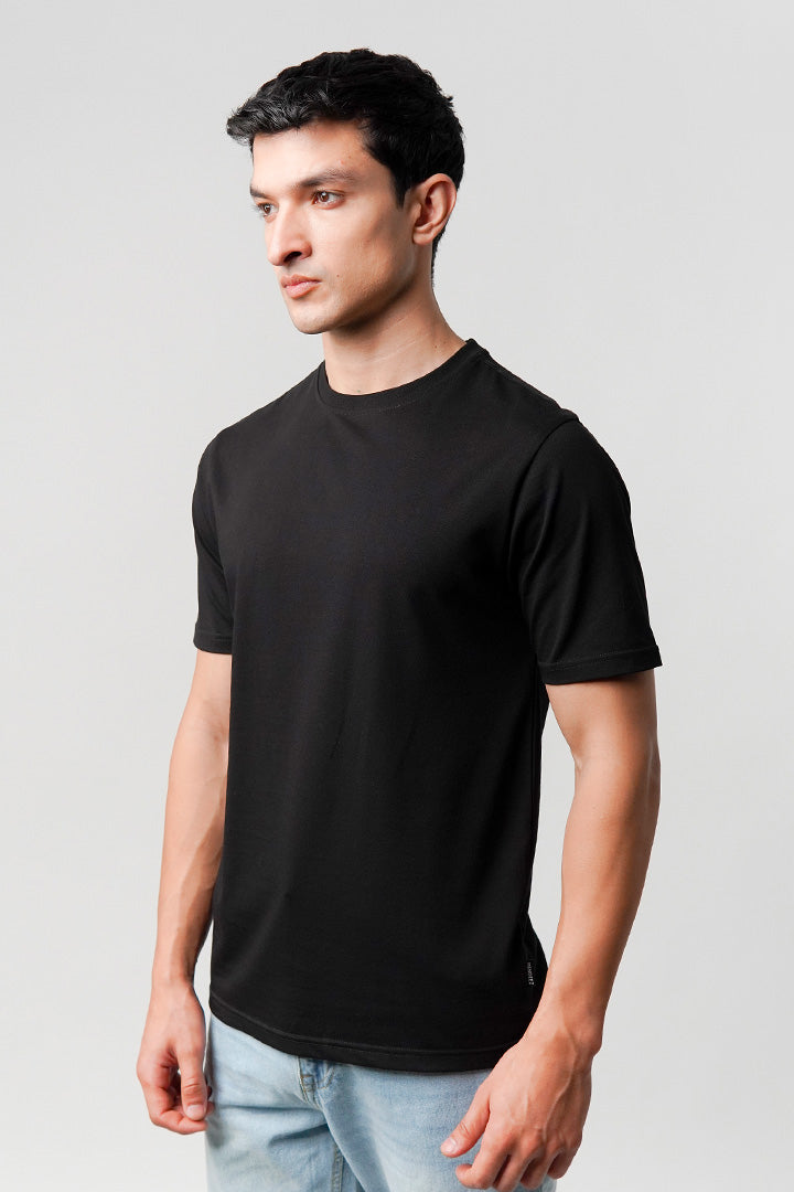 Regular Fit Crew Neck T-Shirt - Black