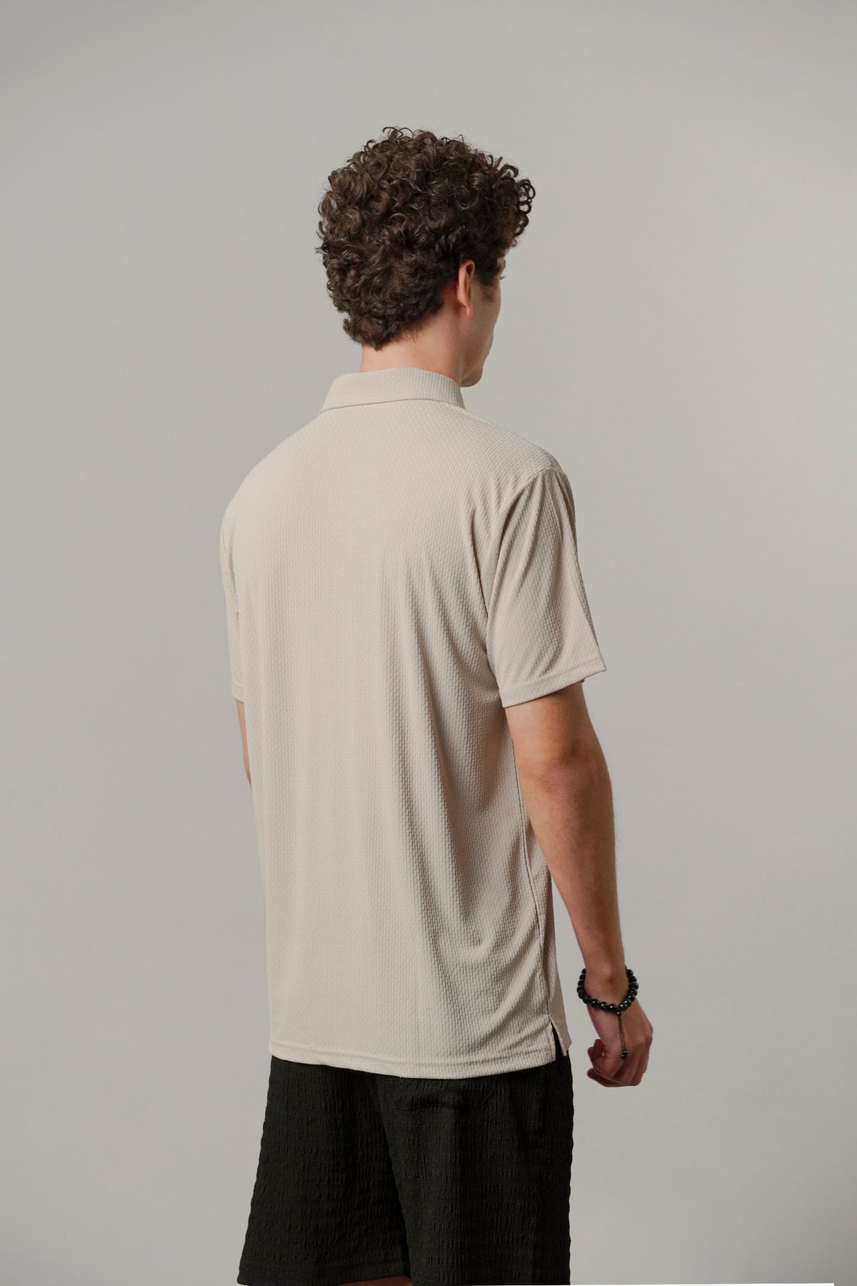 Textured Polo - Beige
