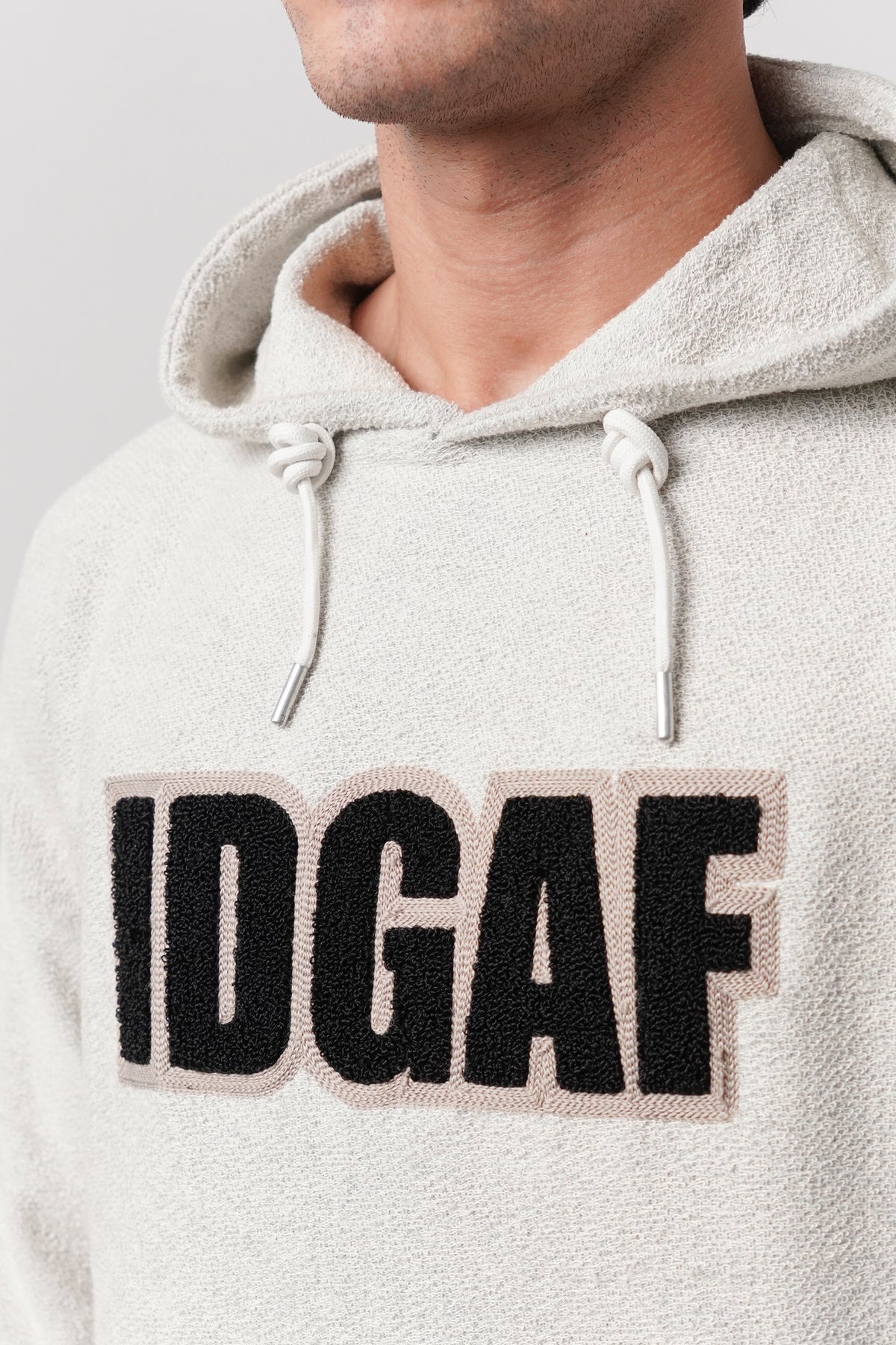 Pullover Embroidered Hoodie - Heather Grey alternate view