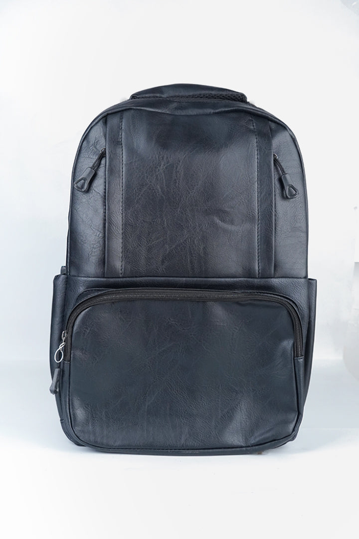 Classic Executive Leather Backpack – Onyx Black