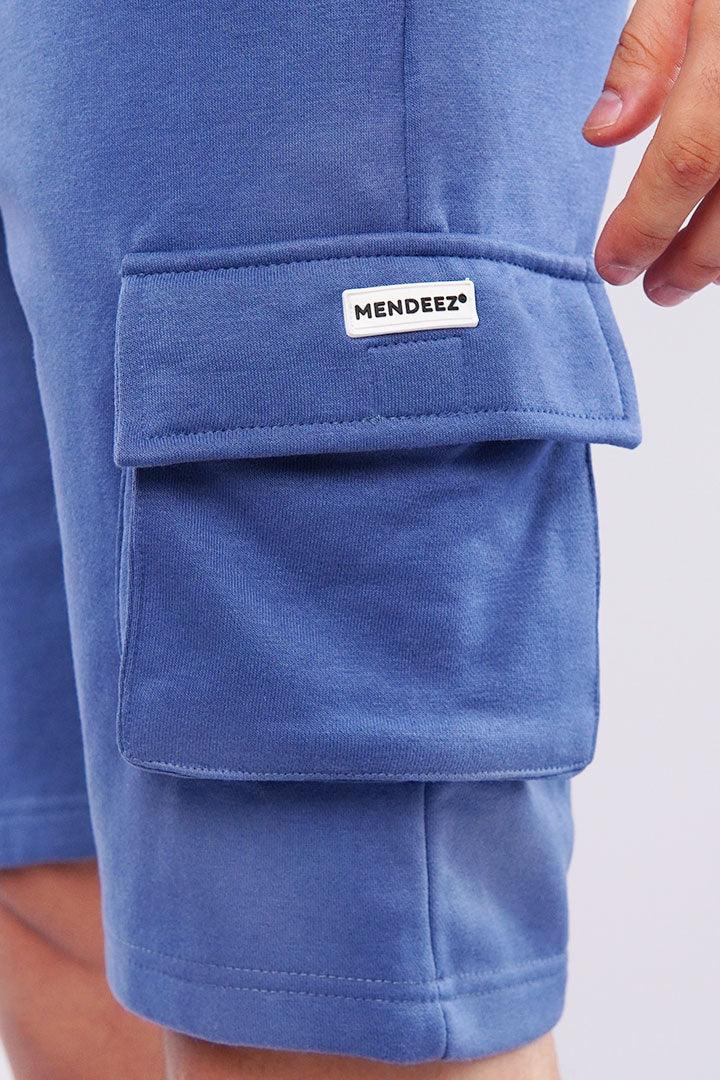Terry Cargo Shorts - Ocean Blue - FA alternate view