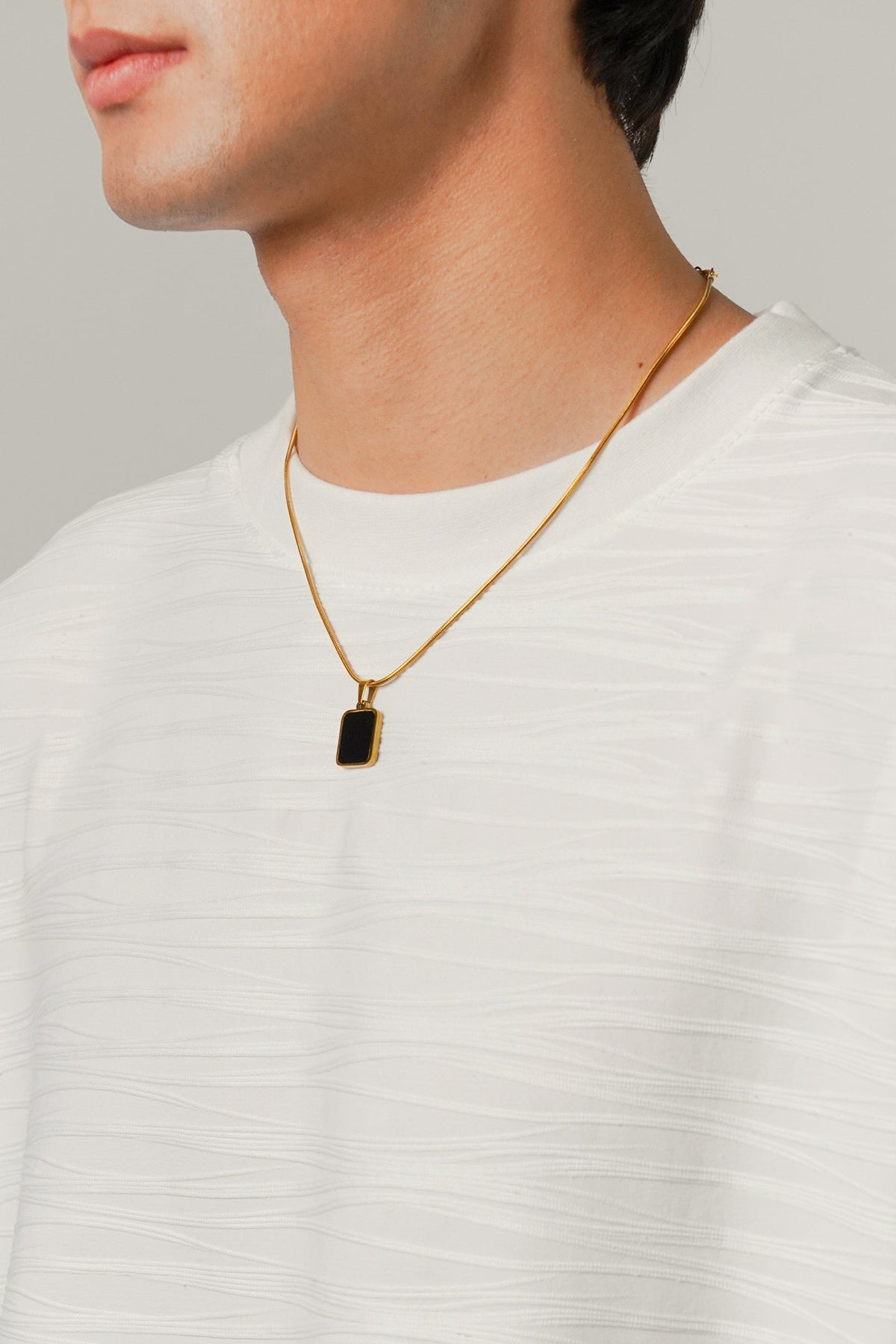 Oversized Textured Tee - White - FA
