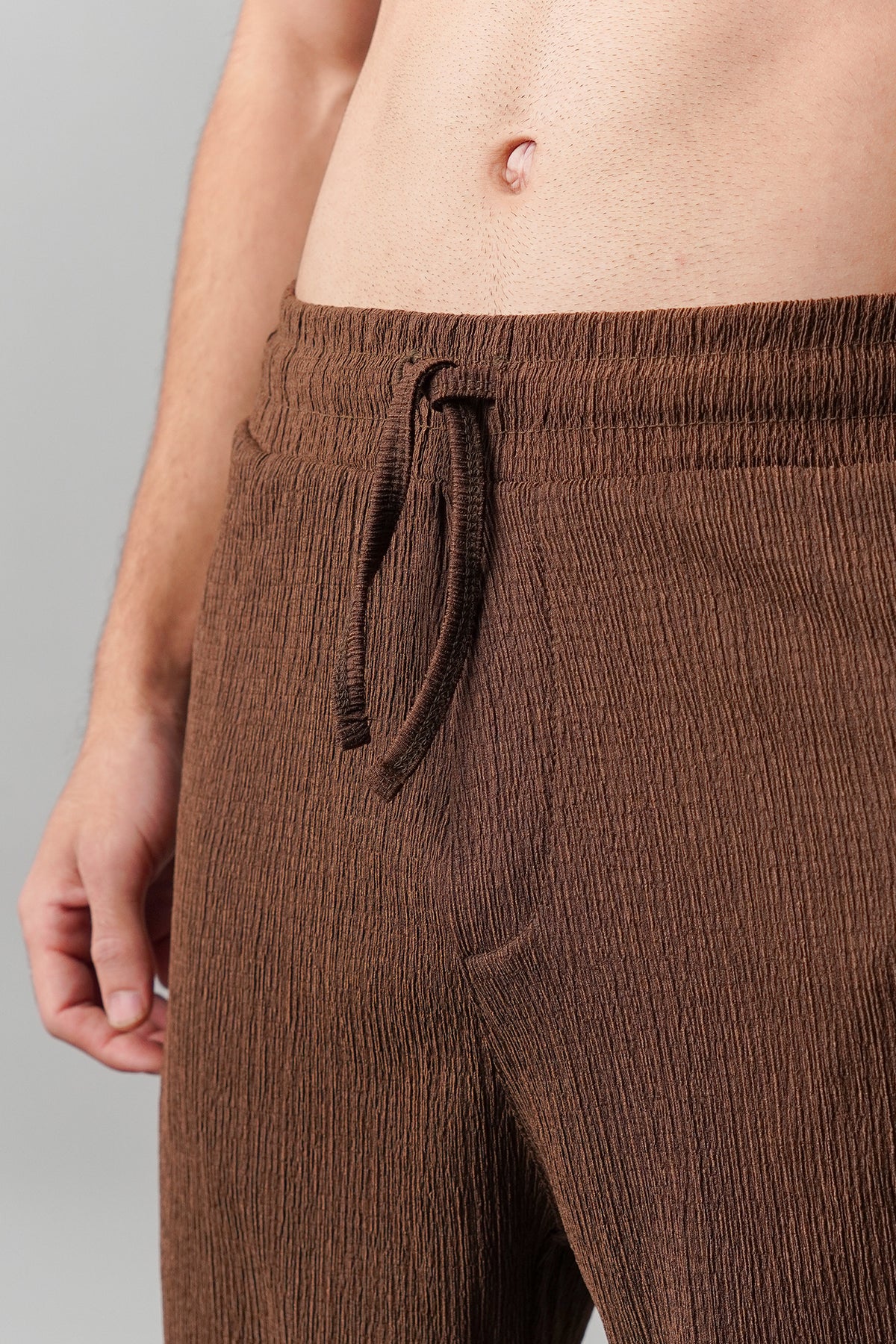 Textured Shorts - Brown