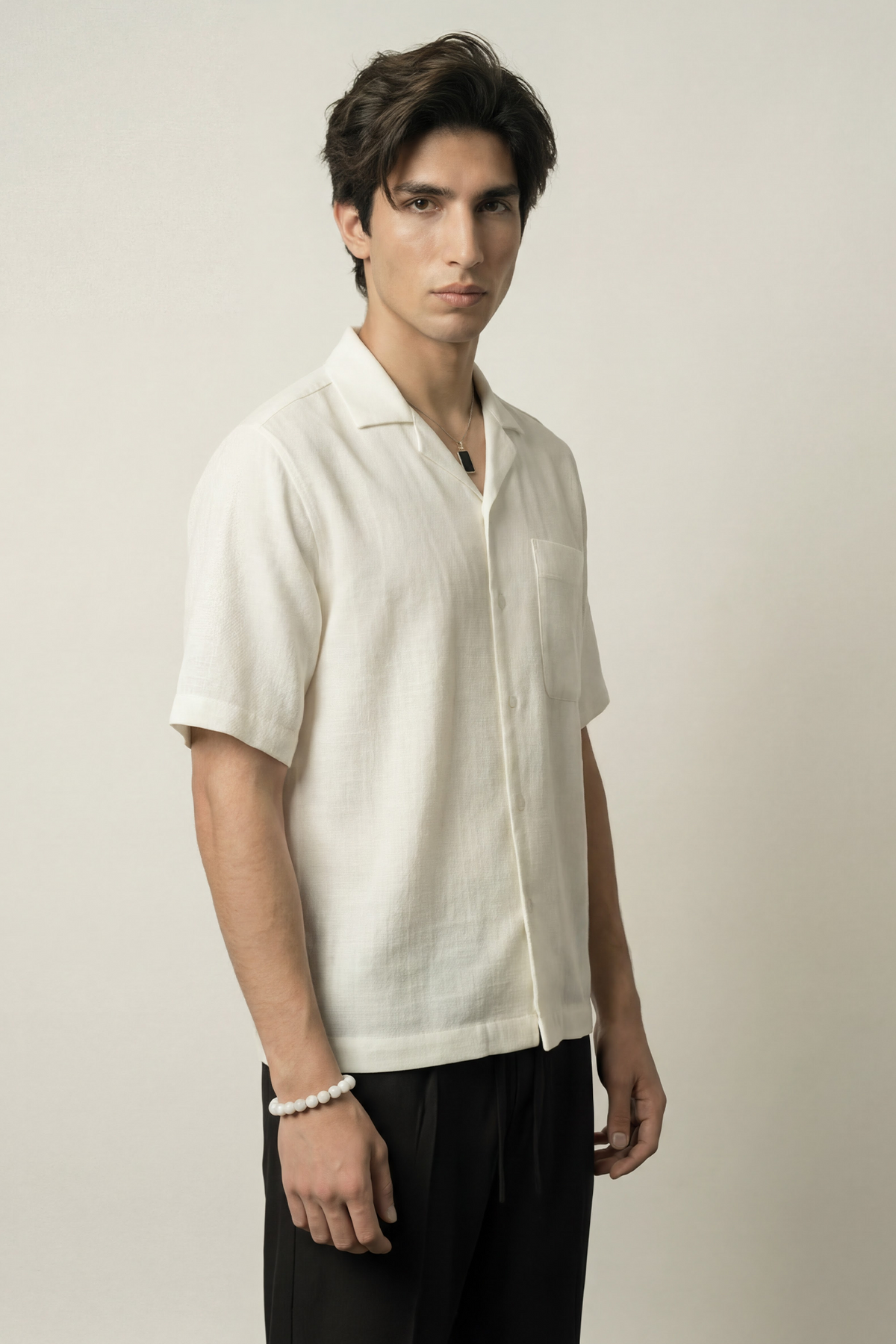 Oversized Cuban Shirt - White - FA