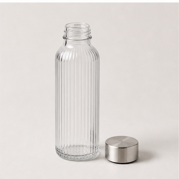 Ribbed Glass Bottle image 2